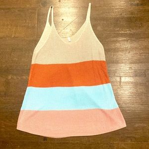 Brand new, never worn, color block sweater tank.